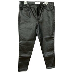 Social Standard Sanctuary Womens Faux Leather Coated Jeans Size 16 Black Baddie